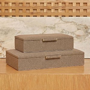Kit Caixas Decorativas em MDF com Revestimento em PU (2 Pçs)