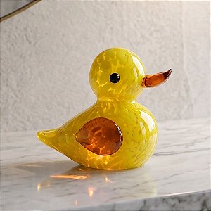 Escultura Patinho Amarelo em Vidro