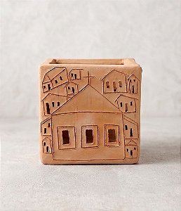 Cachepot de Barro Modelo Igrejinha - Coleção Barrolandia