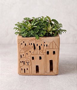 Cachepot de Barro Modelo Vila Bonita - Coleção Barrolandia