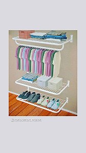 Kit Closet c/ Cabideiro - Basic -  Branco - 0,80 cm