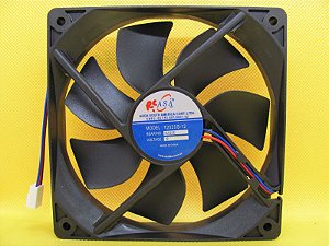 12025S-12 - Ventilador 120mm x 120mm x 25mm 12VCC, 3 fios, mancal com bucha, com terminal