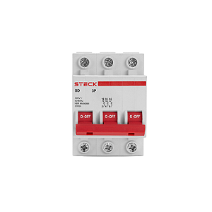 Disjuntor Tripolar 04A 3P CURVA C 3KA Steck SDD63C04