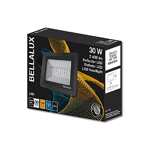 Refletor Led Bellalux 30w 5700k Ip65 Preto Bivolt