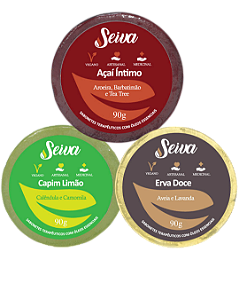 Kit 3 Sabonetes Glicerinados - Açaí Íntimo, Erva doce e Capim Limão