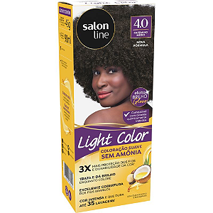 Tintura Light Color Tonalizante 4.0 Castanho Medio Salon Line