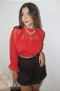 Short Saia Com Strass