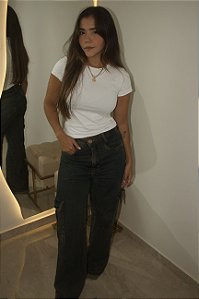 Calça Cargo Jeans Feminina