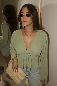 Blusa Com Amarração Chiffon