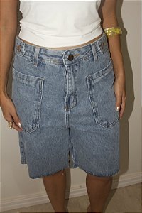 Bermuda Jeans Branca Feminina