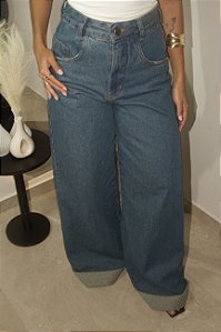 Calça Pantalona Jeans