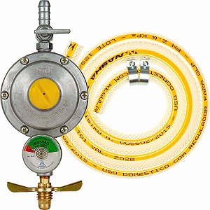 Regulador Aliança 506/01 GRANDE com Manômetro e Mangueira 1,20m