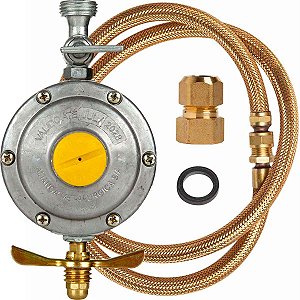 Flexível de Tomback 1/2 x 1000mm com Adaptador Dako FÊMEA e Regulador Aliança 506/10