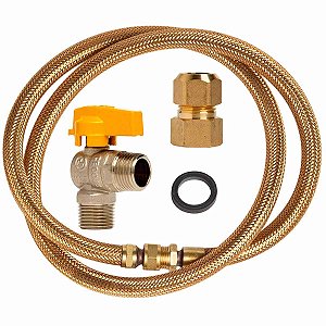 Flexível de Tomback 1/2 x 1200mm com Adaptador Dako FÊMEA e Registro Angular MACHO