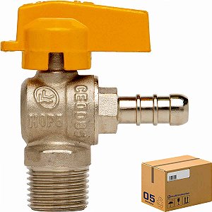 Registro Esfera ANGULAR 1/2 NPT x 3/8 BM (Caixa 5 Unidades)