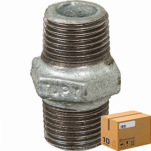 Niple Duplo Tupy Galvanizado 1/2 BSP (Caixa 10 Unidades)
