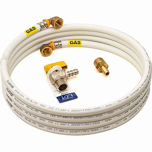 Kit 3 Metros 16mm Tubo Multicamadas PEX GÁS + Registro BM