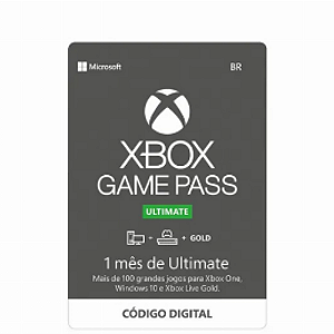 Gift Card Xbox Game Pass Ultimate 1 Mês Cód 25 Dígitos - Escorrega