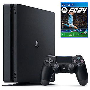 PS4 Slim 500GB + EA Sports FC 24 Mídia Física / Lançamento