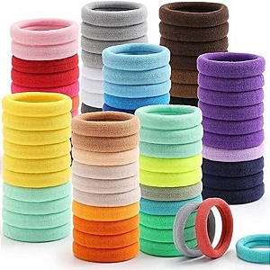 100 Elásticos de Cabelo Coloridos Macio sem Metal
