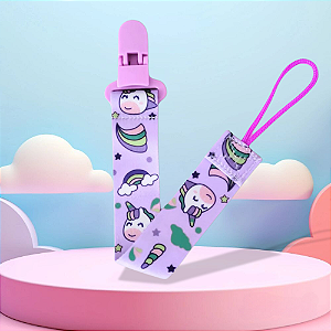 Prendedor de Chupeta Unicórnio Menina Universal Premium