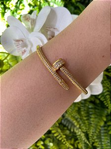 Bracelete Inspiração Prego Folheado