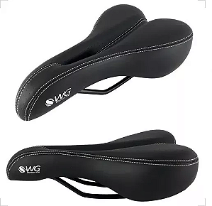 Selim Banco Vazado Mtb Speed Para Bike Wg Sports Preto Macio