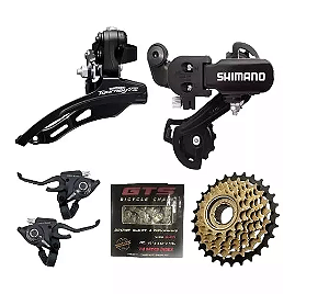 Kit Câmbios Shimano 21v + Alavanca Corrente Catraca Index 7v