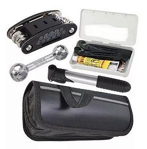 Kit Ferramentas Bike Chaves Remendo Reparo Pneu Bolsa Quadro