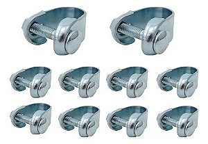 10 Abraçadeiras 25,4mm Bike Aço Com Parafuso Trava Atacado