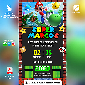 Convite Digital Interativo Super Mario