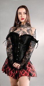 Corselet Gótico Overbust com Manga - Seduction Black