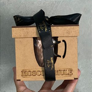 Caneca Moscow Mule Cobre Puro 475ML  + Caixa Presente MDF