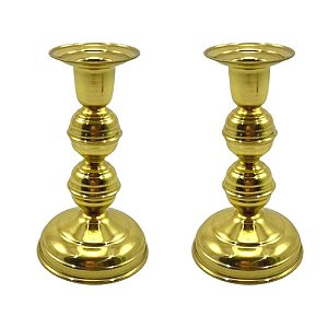 Castiçal Em Latão 11 cm ( Kit Com 2 Unidades )