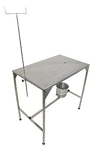 Mesa Inox 304 Atendimento Veterinaria Balde Sorox 120x90x60