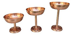Trio Fruteira Luxo Cobre Puro Alta