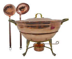 Rechaud De Cobre Banho Maria Com Aluminio interno