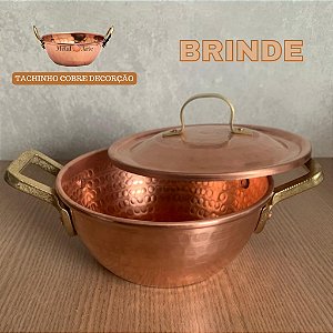 Tacho Cobre Puro Com Tampa + Brinde