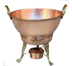 Rechaud De Cobre Tacho Linha Premium Banho Maria 3 Litros