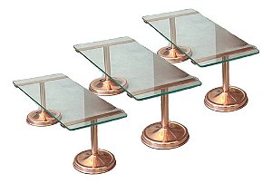 Suporte Em Cobre C/vidro Bartender Buffet Restaurante 3 Un