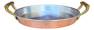 Frigideira Cobre Puro Alça Bronze 32 Cm Restaurante Buffet