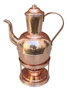 Rechaud Samovar Em Cobre Puro 2 Litros Metal Arte