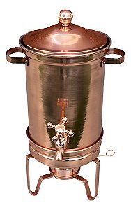 Cafeteira/chaleira Rubya De Cobre Puro Banho Maria 3,5 Litro