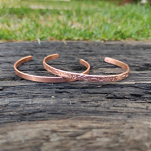Pulseira De Cobre Puro Ajustavel Minimalista