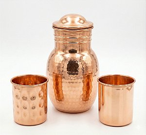 Moringa de Cobre Puro e Copo de Cobre Puro