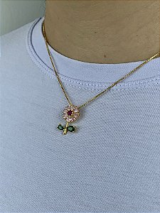 Colar Pink Flower