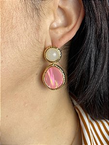 Brinco Pedra Quartzo