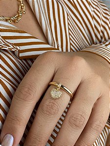 Anel Pingente Coração (Dourado)