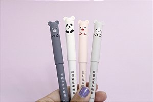 Caneta Fofa Apagável Bichinhos Gel Tinta Azul