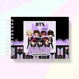 Livro de Colorir BTS Army - Caderno de Colorir K-Pop Capa Dura